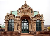 Rococo windows of the Zwinger (Dresden, Germany)