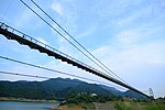 宮 ヶ 瀬 水 の 郷 大 吊 り 橋, Подвесной мост, Миягасе - Panoramio.jpg