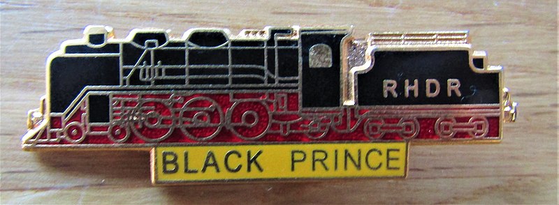 File:-2019-08-20 Pin badge, RHDR No. 11 Black Prince.JPG