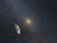 Kuiper belt object - possible target of New Horizons spacecraft (artist's concept). 14-281-KuiperBeltObject-ArtistsConcept-20141015.jpg