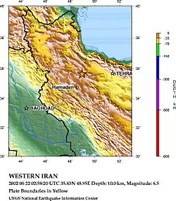 Star indicates epicenter of the earthquake