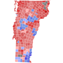 2006 Vermont gubernatorial election results map by municipality.svg