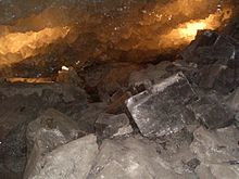 Cristaux de halite dans une mine de sel en Allemagne à Merkers-Kieselbach