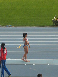 2013 IAAF World Championship in Moscow Triple Jump Women Athanasía PÉRRA.JPG