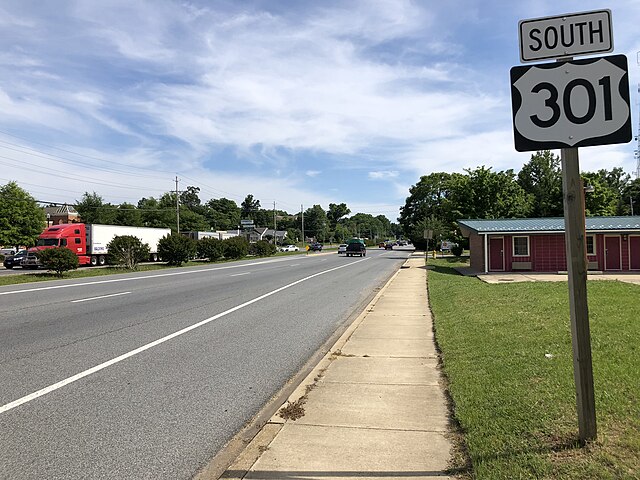 US 301 southbound just south of MD 6 in La Plata