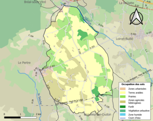 Barevná mapa znázorňující využití půdy.