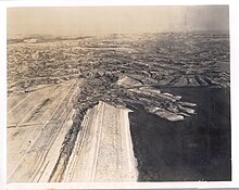 The slide took the lives of 8 men on September 22, 1938. Fort Peck Dam, Fort Peck, Montana. Courtesy, estate of Robert A. Midthun.