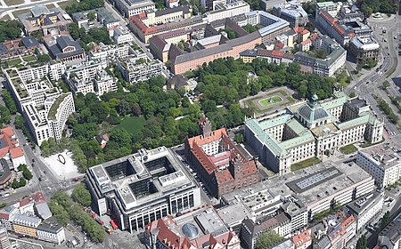 Aerial image of Alter Botanischer Garten Munich