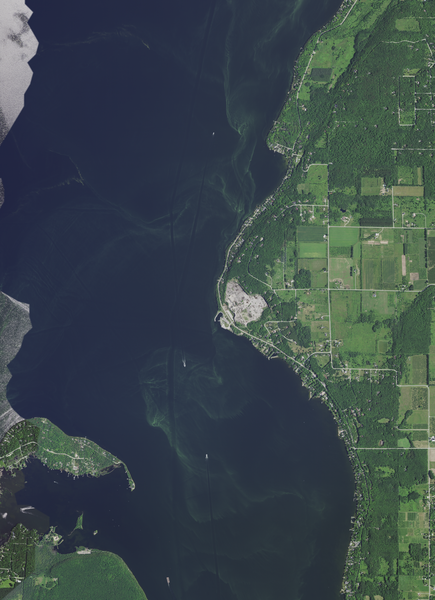 File:Aerial view of the outer portion of the bay of Sturgeon Bay, Door County, Wisconsin 2020.png