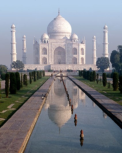 The Taj Mahal in Agra, one of the best-known National Monuments in India