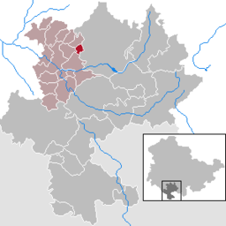 Läget för kommunen Ahlstädt i Landkreis Hildburghausen