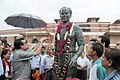 Ajay Maken paying floral tributes at the statue of Hockey Legend, Late Major Dhyan Chand, on his 107th Birth Anniversary on the occasion to commemorate the “National Sports Day”, in New Delhi on August 29, 2012.jpg