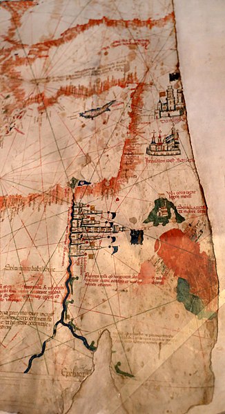 File:Albino de canepa, carta nautica del mediterraneo, 1480 (roma, società geografica italiana) 04 egitto e terra santa.jpg