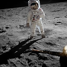 Astronaut Buzz Aldrin as photographed by Neil Armstrong on the surface of the Moon