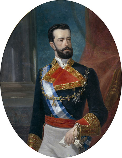 An older portrait of Maria Letizia's husband, Prince Amadeus of Savoy, Duke of Aosta, during his time as King of Spain.