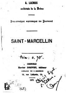 André Lacroix, Saint-Marcellin, 1875 Mission    