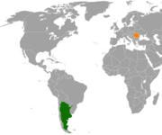 Location map for Argentina and Romania.