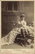 Lillie Langtry starring in the 1887 play As in a Looking-Glass in the Prescott Opera House.