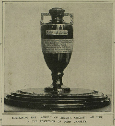 Early photo of the Ashes Urn, from the Illustrated London News, 1921