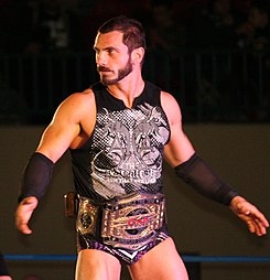 Austin Aries as TNA World Tag Team Champion in 2013