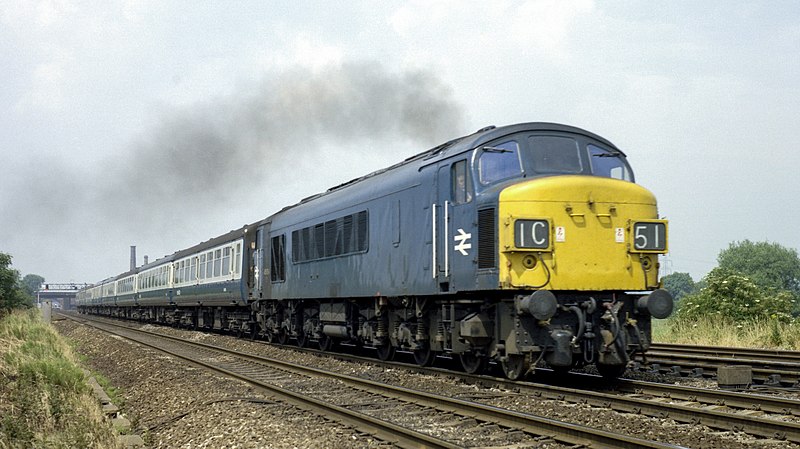 File:BR Class 45 on passenger train at Loughborough, July 1975.jpg