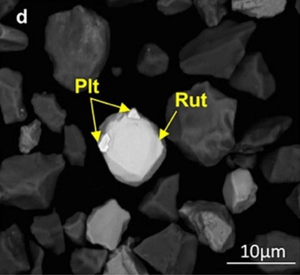 BSE images of PGMs forming polymineralic aggregates - Platarsite and rutheniridosmine BSE images of PGMs forming polymineralic aggregates - Platarsite and rutheniridosmine.png