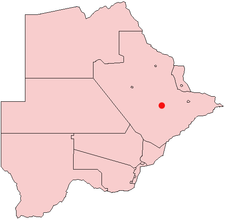 Location of Serowe in Botswana