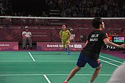 Deutsch: Badminton bei den Olympischen Jugendspielen 2018; Tag 4, 10. Oktober 2018; Viertelfinale Mädchen: Vu Thi Anh Thu (Vietnam) - Goh Jin Wei (Malaysia) 12-21, 9-21 26′ English: Badminton at the 2018 Summer Youth Olympics at 10 October 2018 – Girls Quarterfinal: Vu Thi Anh Thu (Vietnam) vs Goh Jin Wei (Malaysia) 12-21, 9-21 26′