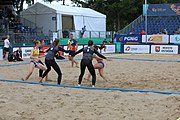 Deutsch: Beachhandball Europameisterschaften 2019 (Beach handball Euro); Tag 3: 4. Juli 2019 – Frauen, Hauptrunde Gruppe II, Deutschland-Spanien 1:2 (18:24, 24:14, 8:9) English: Beach handball Euro; Day 3: 4 July 2019 – Women Main Round Group II – Germany-Spain 1:2 (18:24, 24:14, 8:9)