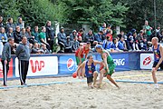 Deutsch: Beachhandball Europameisterschaften 2019 (Beach handball Euro); Tag 2: 3. Juli 2019 – Männer, Vorrunde Gruppe D, Ungarn-Schweden 2:0 (23:22, 32:24) English: Beach handball Euro; Day 2: 3 July 2019 – Women Preliminary Round Group A – Men Preliminary Round Group D – Hungary-Sweden 2:0 (23:22, 32:24)