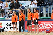 Deutsch: Beachhandball Europameisterschaften 2019 (Beach handball Euro); Tag 5: 6. Juli 2019 – Frauen, Halbfinale, Ungarn-Niederlande 2:0 (19:16, 15:12) English: Beach handball Euro; Day 5: 6 July 2019 – Semifinal Women – Hungary-Netherlands 2:0 (19:16, 15:12)