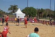 Deutsch: Beachhandball bei den Olympischen Jugendspielen 2018; Tag 4, 10. Oktober 2018; Jungs, Vorrunde, Gruppe A - Uruguay-Ungarn 0:2 English: Beach handball at the 2018 Summer Youth Olympics at 10 October 2018 – Boys Preliminary Round Group A – Uruguay-Hungary 0:2