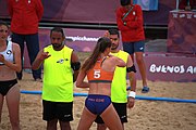 Deutsch: Beachhandball bei den Olympischen Jugendspielen 2018; Tag 5, 10. November 2018; Mädchen, Hauptrunde - Kroatien-Niederlande 1:2 English: Beach handball at the 2018 Summer Youth Olympics at 11 October 2018 – Girls Main Round – Croatia-Netherlands 1:2