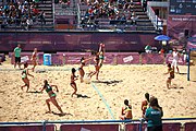 Deutsch: Beachhandball bei den Olympischen Jugendspielen 2018; Tag 4, 10. Oktober 2018; Mädchen, Vorrunde, Gruppe A - Ungarn-Chinese Taipei (Taiwan) 2:0 English: Beach handball at the 2018 Summer Youth Olympics at 10 October 2018 – Girls Preliminary Round Group A‎ – Hungary-Chinese Taipei 2:0