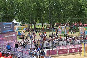 Deutsch: Beachhandball bei den Olympischen Jugendspielen 2018 in Buenos Aires; Tag 7, 13. Oktober 2018; Hauptplatz und Blick auf die Anlagen English: Beach handball at the 2018 Summer Youth Olympics in Buenos Aires at 13 October 2018 – Main playground and view of the grounds Español: Handball de playa en los Juegos Olimpicos de la Juventud Buenos Aires 2018 en 13 de octubre de 2018 – Patio principal y vista de los terrenos