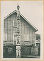 Beaver totem pole in front of home in Wrangell, Alaska, ca. 1899