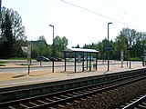 The forecourt of the station overlooks the site of the former freight shed