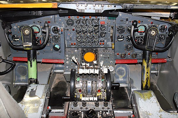 The Boeing 720 flight deck.