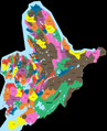 Kart over strøk og boligområder i Bergen kommune