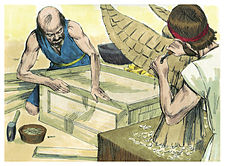 Bezalel made the Ark (1984 illustration by Jim Padgett, courtesy of Distant Shores Media/Sweet Publishing) Book of Exodus Chapter 26-3 (Bible Illustrations by Sweet Media).jpg