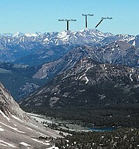 Ryan and Kent peaks in the Boulder Mountains from the White Cloud Mountains