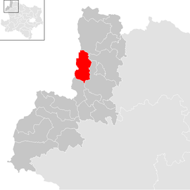 Poloha obce Brand-Nagelberg v okrese Gmünd (klikacia mapa)