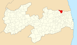 Localização de Tacima na Paraíba