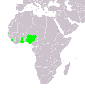 Carte de l'Afrique occidentale britannique ;  la Gambie moderne, la Sierra Leone, le Ghana et le Nigeria