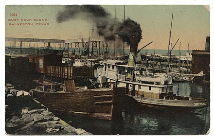 Busy Dock Scene, Galveston, ca. 1912