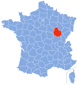 Location o Côte-d'Or in Fraunce