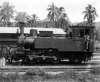 Foto Lokomotif gerigi tipe B dengan susunan roda 0-4-2RT yang merupakan lokomotif B generasi pertama.