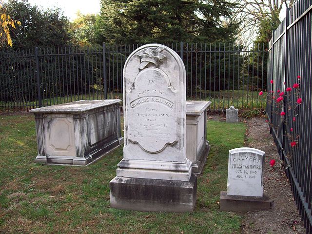 Historic Calvert Cemetery in Riverdale, the original Calverts were the first leaders of the Maryland colony, in St. Mary's City, Maryland, this graves