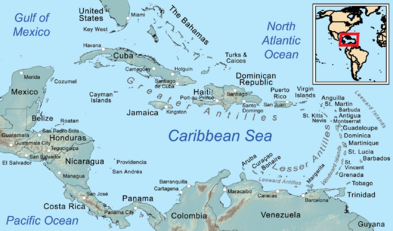 Islands in and near the Caribbean