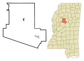 Carroll County Mississippi Incorporated and Unincorporated areas Carrollton Highlighted.svg